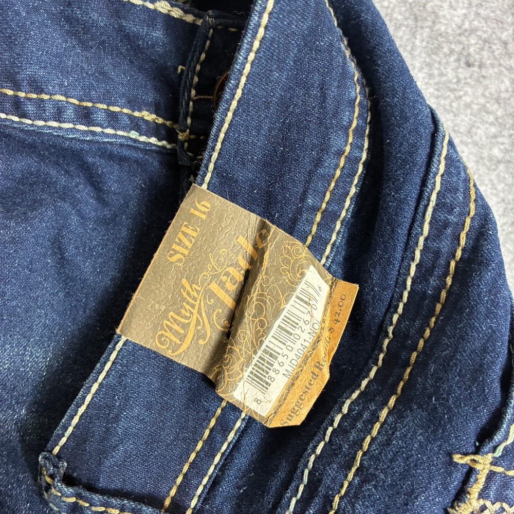 Y2K Myth Of Jade Womens 18W 36x32 Bootcut Jeans Dark Wash Blue Stretch Denim - Picture 7 of 8